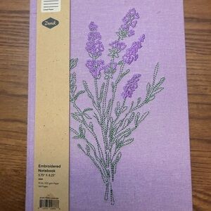 Embroidered Lavender Notebook - Purple